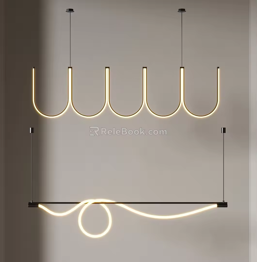Modern chandelier combination 3d model