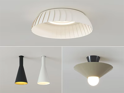 Modern Stylish Ceiling Lights With Various Designs For Home Interior 3d model