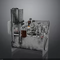 Industrial Mechanical Equipment With Metal Structure Control Panel And Pipes