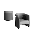 Elegant Modern Gray Single Sofa With Curved Armrest And Minimalist Design 3d model
