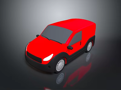 minibus minivan driverless bus school bus van box car 3d model