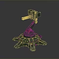 Turret Turntable Railgun Sci-fi Tower Defense Game Tower Defense Sci-fi Turret Game Turret Game Battery 3d model