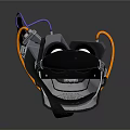 Futuristic VR Headset With Ergonomic Adjustable Strap And Orange Accent Details 3d model
