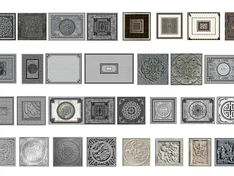 New Chinese Paving Setches Paving Pattern 3d model