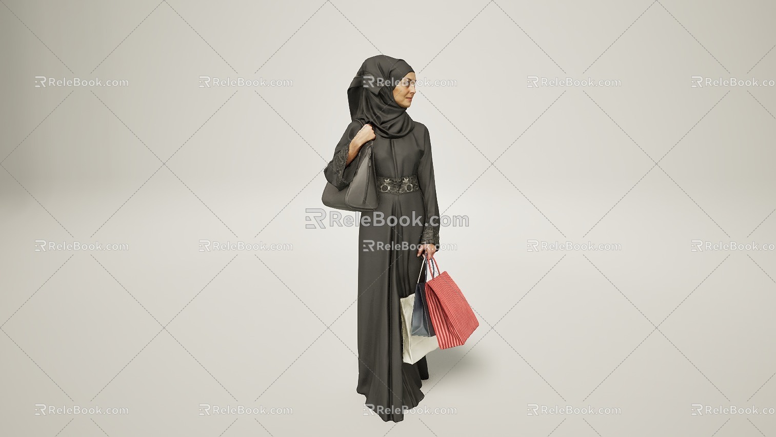 Character man woman shopper 4K map fine model pbr has map 3d model