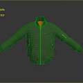 Green Bomber Jacket With Red Lining Zipper Closure And Modern Design 3d model