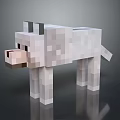 Pixel Art Sheep 3D Model With Blocky Design And Smooth Surface Reflection 3d model