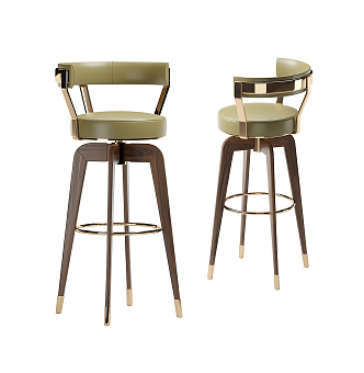 Light Luxury Bar Chair 3d model