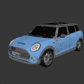 Blue Mini Five Door Car With Black Alloy Wheels And Sporty Exterior Design