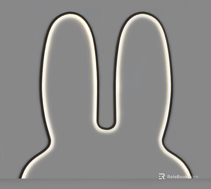 Rabbit Shaped Decorative Light LED Illuminated Modern Home Decoration Piece for Living Room or Bedroom 3d model 