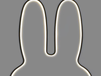 Rabbit Shaped Decorative Light LED Illuminated Modern Home Decoration Piece for Living Room or Bedroom 3d model