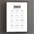2019 Calendar With Clear Monthly Dates And Minimalist Wall Layout