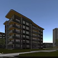 Modern Multi Story Single Family House With Surrounding Trees And Green Lawn