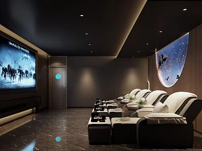Relaxing SPA Sauna Environment With Comfortable Loungers Soft Lighting And Marble Flooring 3d model