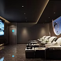 Relaxing SPA Sauna Environment With Comfortable Loungers Soft Lighting And Marble Flooring