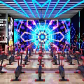Vibrant Sports Fitness Lounge With Red Chairs Workout Posters And Training Gear