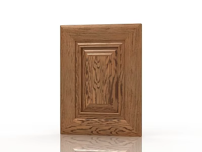 Wooden Cabinet Door With Oak Wood Grain And Decorative Panel Design 3d model