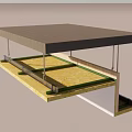 Suspended Ceiling Construction Structure With Support System And Insulation Layer 3d model