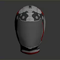 Modern Weapon Tactical Helmet With Silver Black Red Design And Transparent Visor
