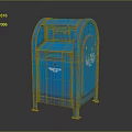 Vintage Blue Metal Mailbox With Rustic Finish And Mail Slot Design