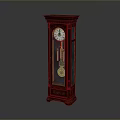 Classic Wooden Grandfather Clock With Glass Panel White Dial And Pendulum