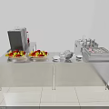 Modern Kitchen Appliances Setup With Stainless Steel Countertop Coffee Machine And Toaster