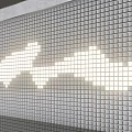 Modern Feature Wall Design With Mosaic Tiles And Illuminated Geometric Pattern 3d model