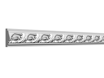 Ornamental Gypsum Crown Molding Featuring Intricate Carved Patterns For Interior Ceiling Design 3d model