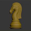 Shiny Golden Chess Knight Piece for Classic Board Game Entertainment