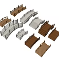Landscape Bridges With Diverse Wooden Stone Designs And Decorative Railings For Gardens