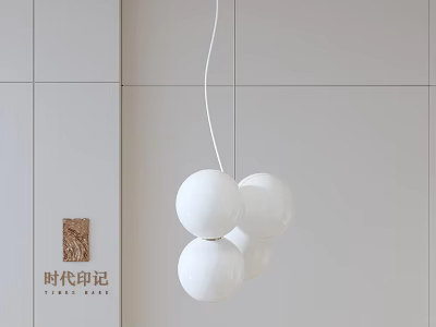 Modern Luxury Pendant Light Featuring Three White Spherical Balls For Interior Design 3d model