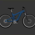 Modern Blue Mountain Bicycle With Black Seat And Reflective Shiny Surface