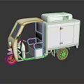 White Three Wheeler Delivery Vehicle With Cargo Box And Open Cabin