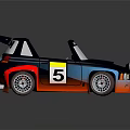 BILOY RACING Blue Red Number 5 Racing Car With Spoiler And Wheels