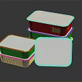 Stacked Aluminum Foil Food Containers With White Lids For Storage
