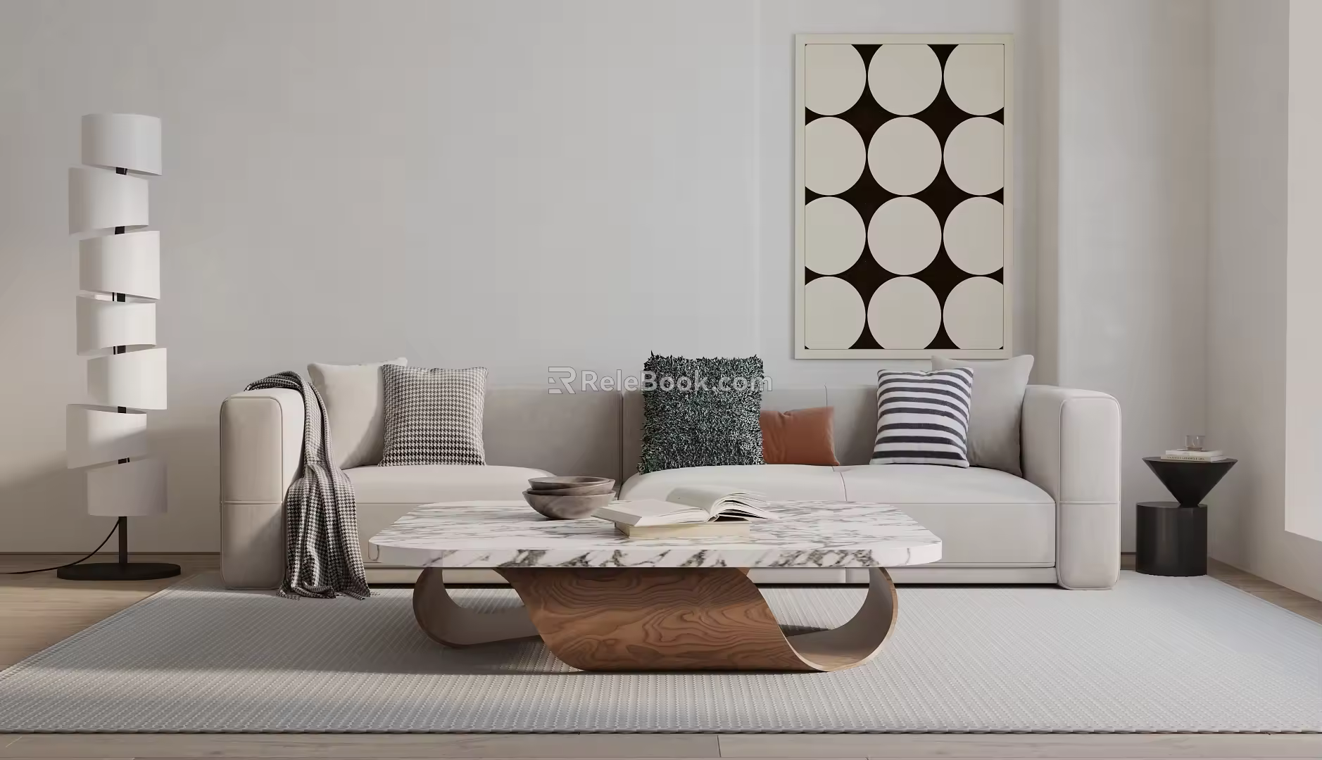 Modern double sofa 3d model
