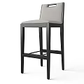 Modern Bar Stools With Black Frame And Light Gray Cushion Design 3d model