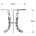 Ornate Iron Outdoor Table With Curved Legs And Decorative Scroll Design