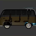 minibus minivan driverless bus school bus van box car 3d model
