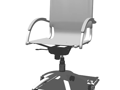 Ergonomic Office Chair with Adjustable Height Wheeled Swivel Base and Armrests 3d model