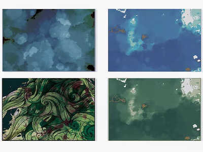 Colorful Square Rugs With Abstract Watercolor And Swirl Patterns For Home Decor 3d model