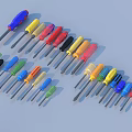 Hardware Tools Set With Various Colored Screwdrivers For Home Repair And DIY Tasks 3d model