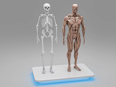 Human Limbs Anatomy Skeleton And Muscle Structure Educational Display Models 3d model