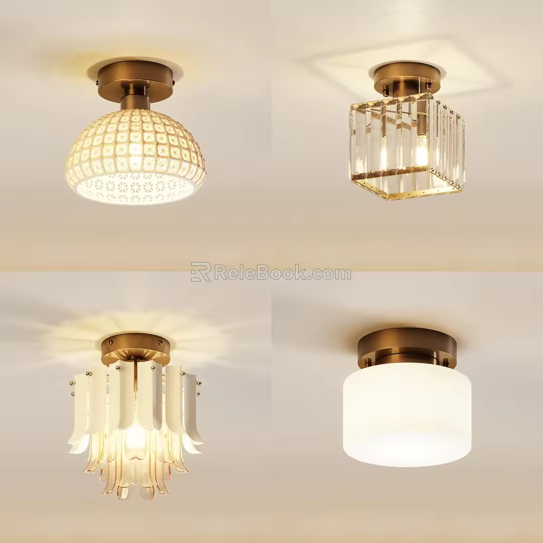 American ceiling lamp retro ceiling lamp porch ceiling lamp aisle ceiling lamp medieval ceiling lamp 3d model