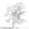 Leafless Arbor With Snow Covered Branches Against Blue Sky And White Clouds 3d model
