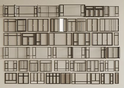 modern window casement window floor to ceiling window sliding window blinds bay window 3d model
