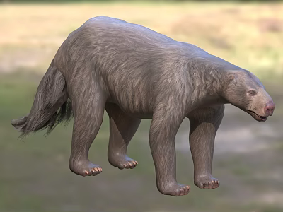 Grayish Brown Reptile With Long Tail And Strong Limbs In Natural Grassland Habitat 3d model