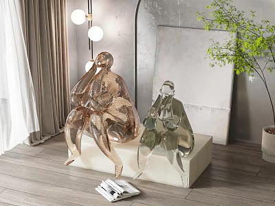 Modern Sculpture Acrylic Sculpture Ornaments 3d model