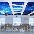 Modern classroom science and technology classroom 3d model