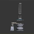 Modern Scientific Laboratory Equipment With Metal Stand Blue Component And Base
